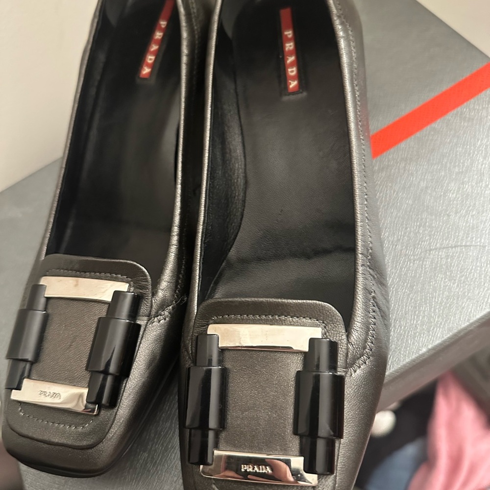 Women’s Prada Metallic Black Loafers